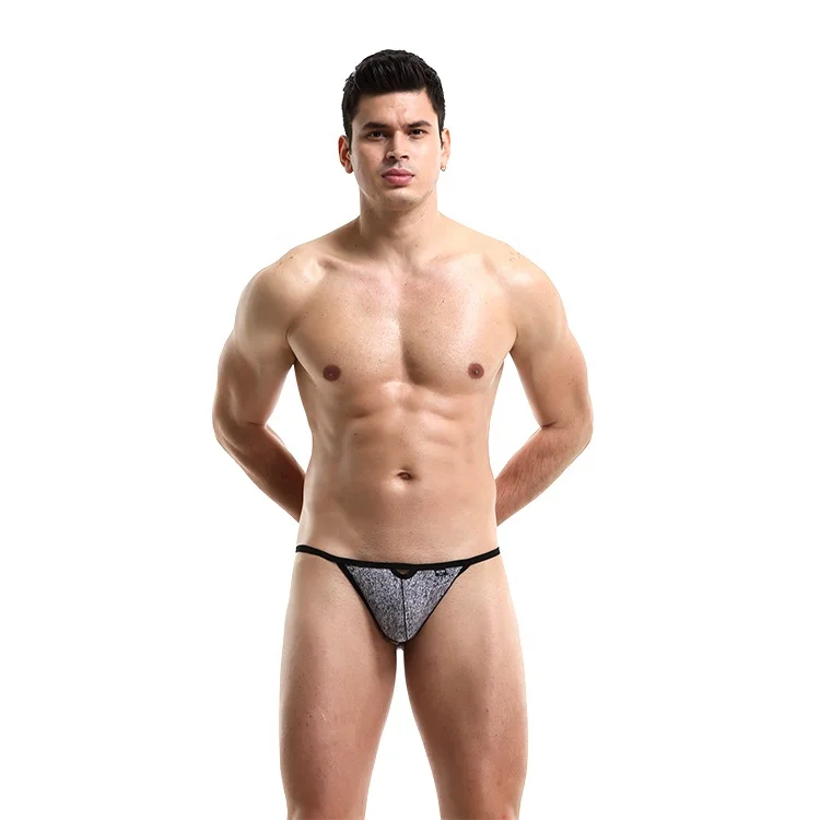 

Wholesale Summer Men's Sexy Underwear Briefs Ice Silk Men's Low Waist Stretch Thong