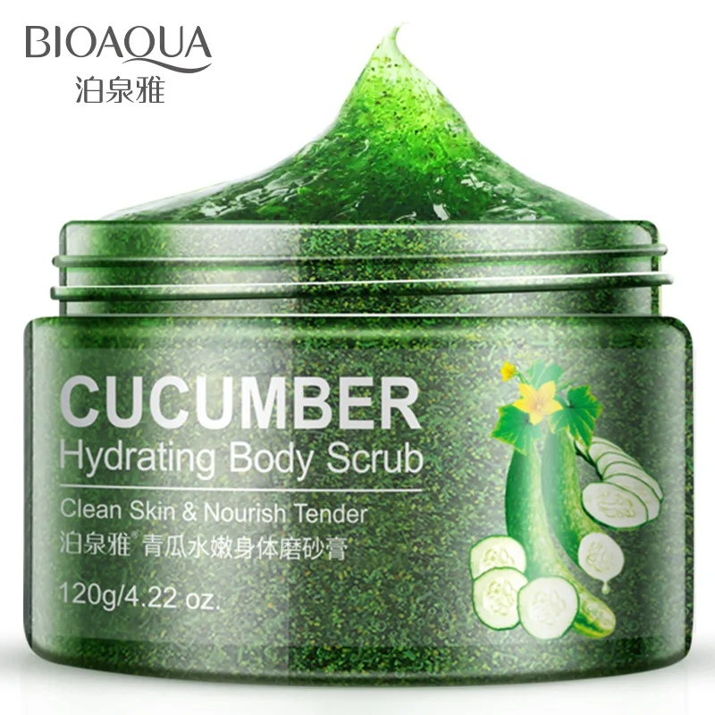 

BIOAQUA body exfoliation cream shea butter almond cucumber body scrub gel dead skin remove whitening face body exfoliator gel