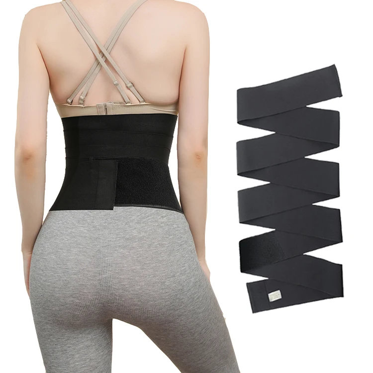 

Elastic Band Tummy Wrap Waist Belt Sauna Sweat Slimming Full Waist Trimmer Waist Trainers Belt For Women, Black