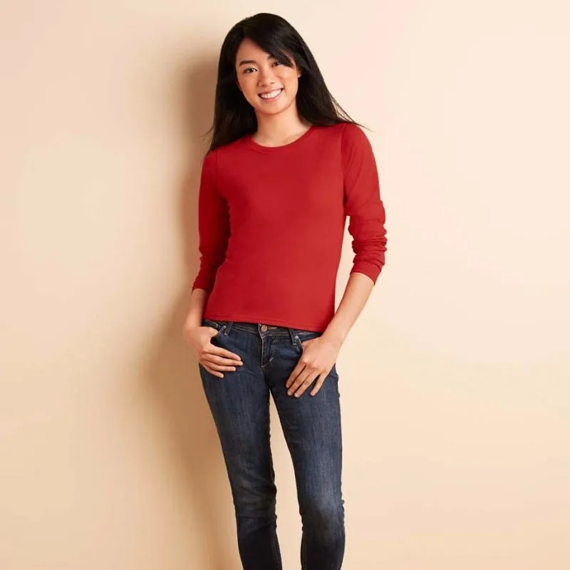 

Women Blank Long Sleeve T Shirts With Girl Sweatshirt Long Sleeve Tee