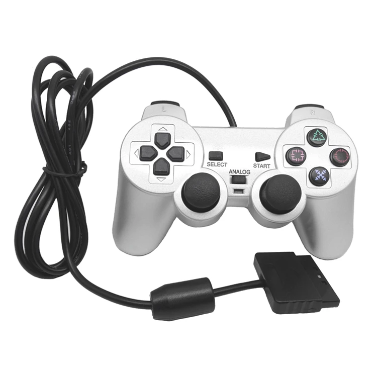 

silver wired game controller for Sony playstation 2 PS2, 7 colors