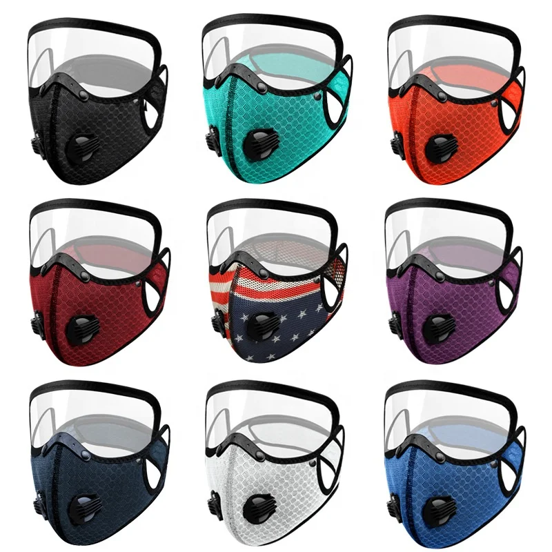 
Amazon Top Mouth Washable Color Anti Pollution Fashion 5ly Respirator Filter Bicycle Bike Riding Full Face Mask with Eye Cover 