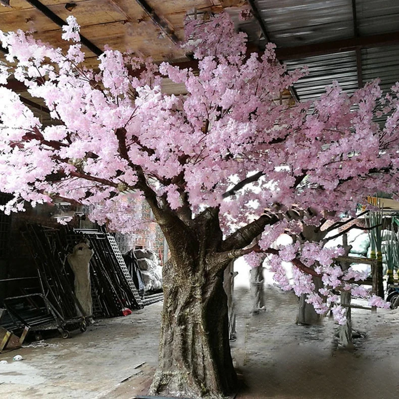 

Custom DIY 3-12m Large Whit Pink Cherry Flower Branch Tree Japanese Artificial Cherry Blossom Tree For Hotel Restaurant Decor