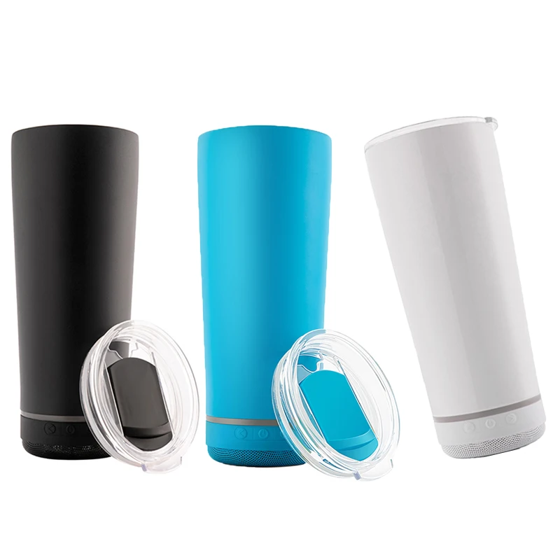 

18oz Sublimation Music Tumbler Stainless Steel Sublimation tumbler with speaker Insulated Glass Sound Speakers Tumbler, As pic