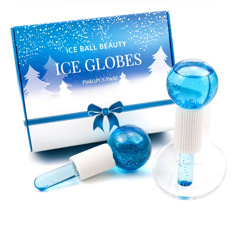 

Portable Skin Beauty Face Roller Glitter Gold Face Roller Warm Cooling Face Massager Cryo Ice Globes