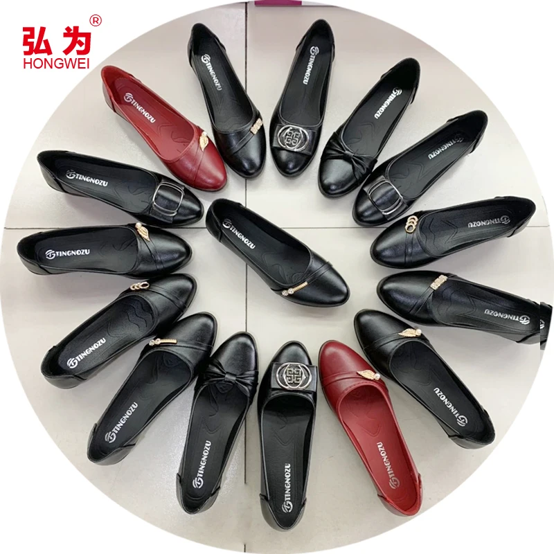 

Bulk wholesale New Wedge Mother Synthetic Leather Shoes Women Thick Bottom Comfortable Single Shoes Ladies Pu Wedge Heels shoes, Mixed