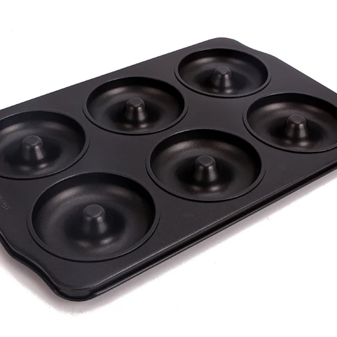 

Mini Non-stick 6-cavity donut baking tray pans for household, Black