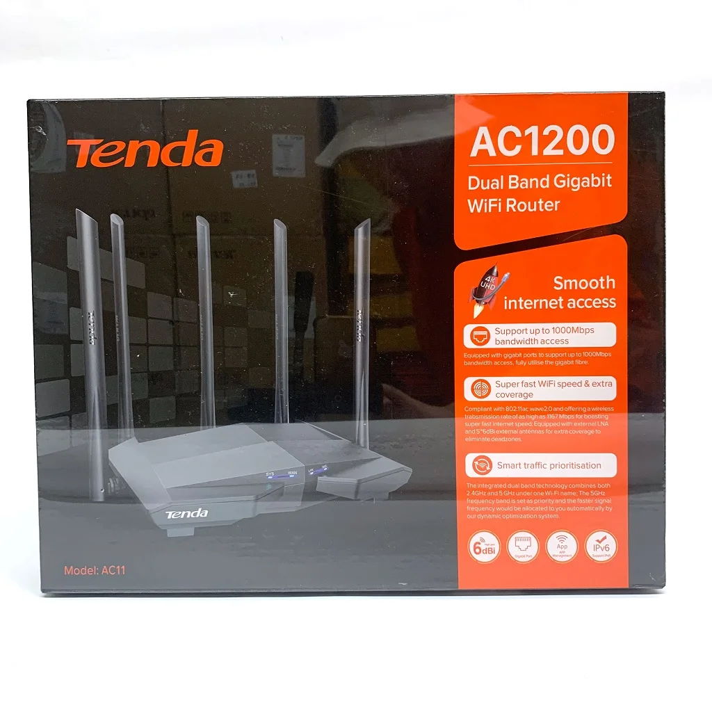 

English version tenda AC11 Wifi 1200Mbps Wifi Repeater 2.4G/5G Dual band wood Gigabit Router