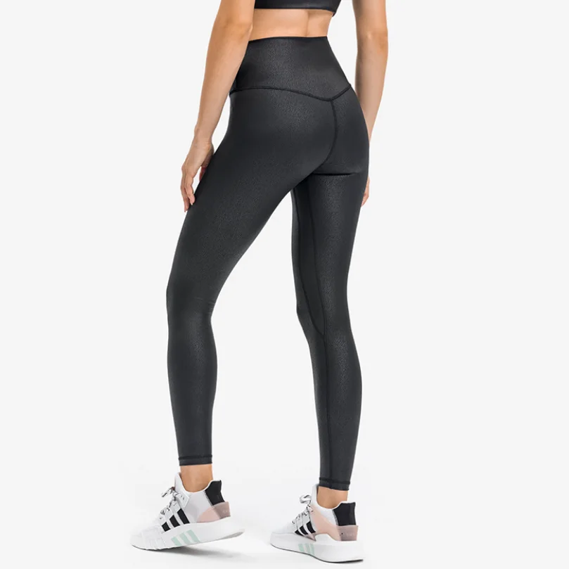 

Custom 2021 fashion leather yoga pants leggings