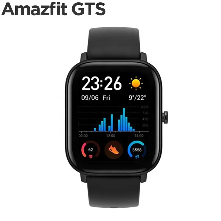 

Original Global Version Digital Smart Watch Xiaomi 5ATM Waterproof Android iOS Music Control Amazfit GTS Smartwatch, Black grey