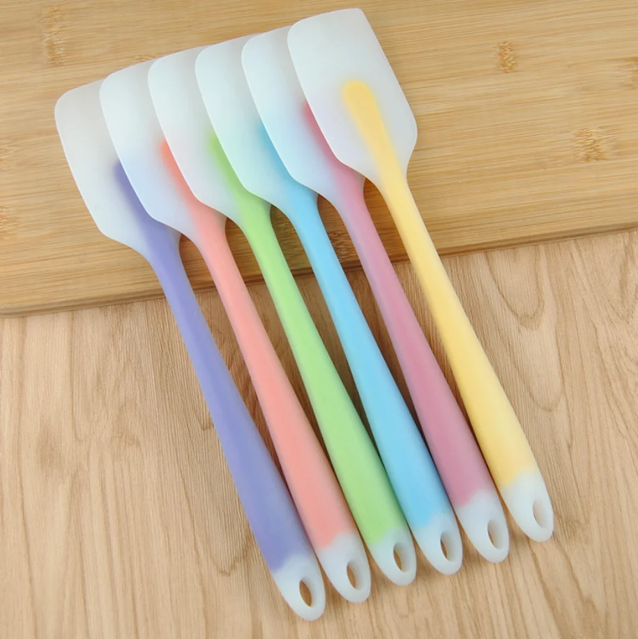 

Home Kitchen Tool Unique Premium Translucent Silicone Small Cake Spatula Silicone Butter Spatula Kitchen Accessories Baking, Blue, orange