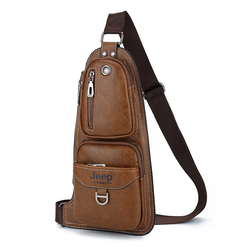 

Fashion luxury anti-theft cross chest PU leather belt bag men's chest bag sling bag men