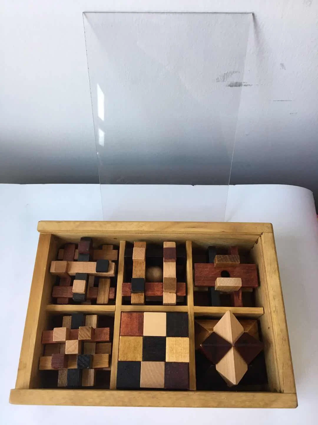 Popular 3d 5.5cm Large Set Of 6 And Wooden Box 6 In 1 Wooden Puzzle Set