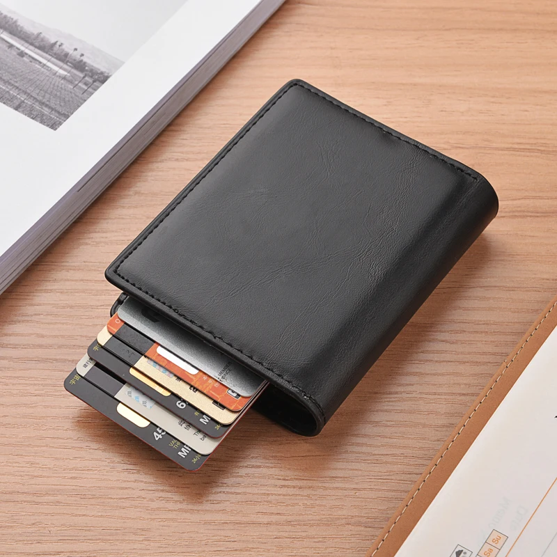 

High quality Mens Leather RFID Wallet Card Holder, Customized color