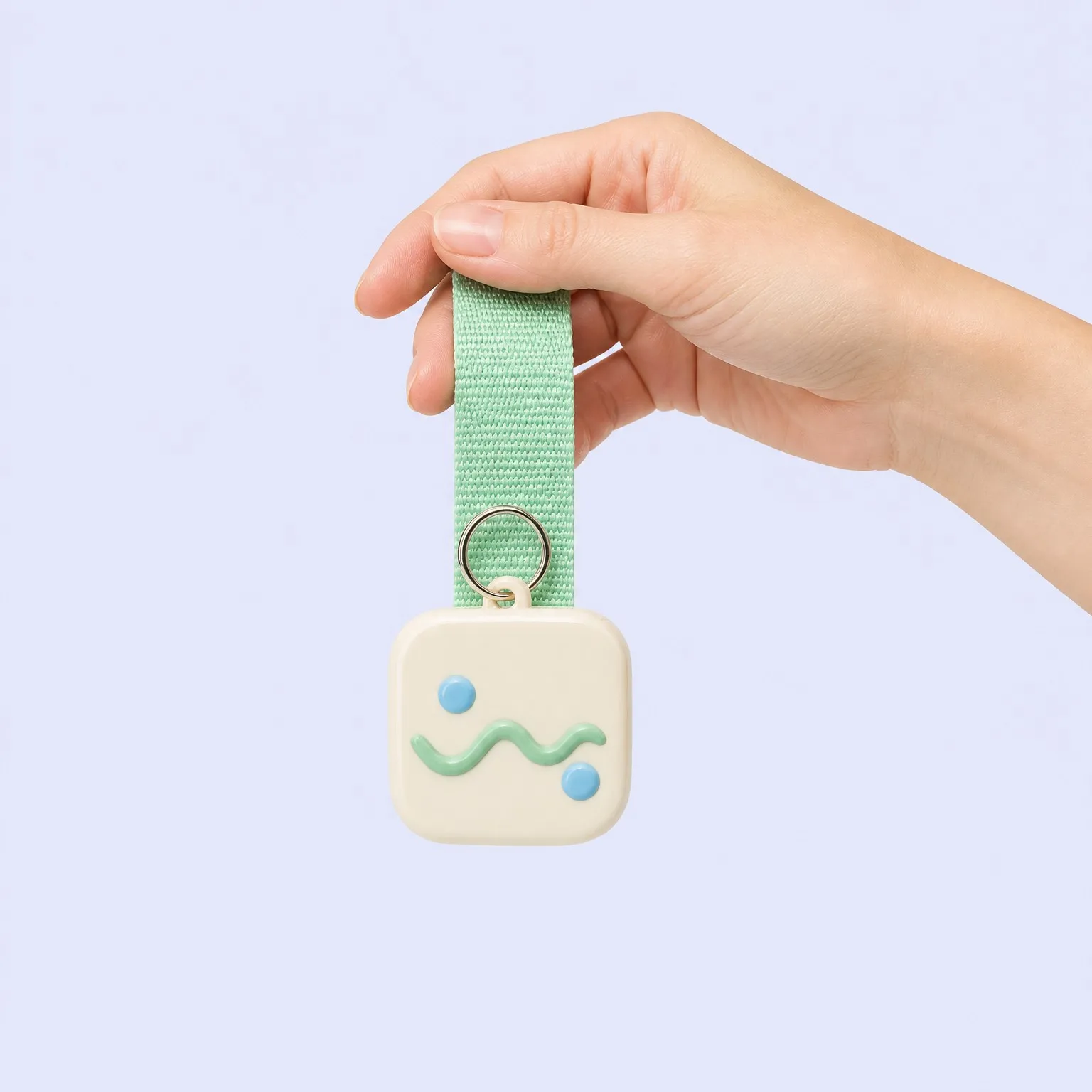 Soft PVC wrist keychain - held by hand