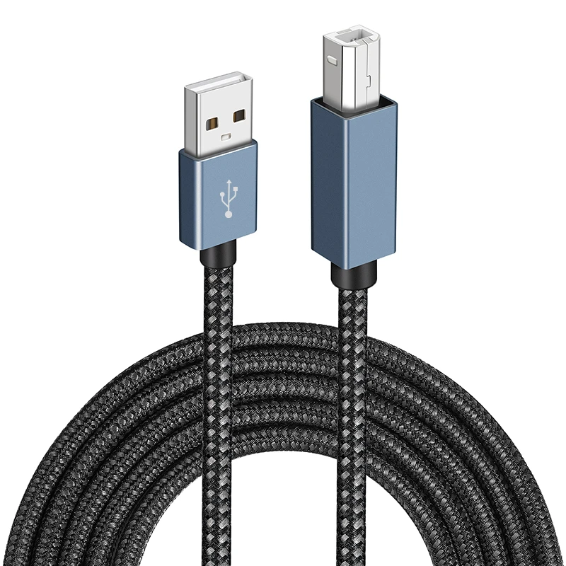 

Shenzhen factory OEM printing cable USB B male to USB 2.0 scanner data cable, Black