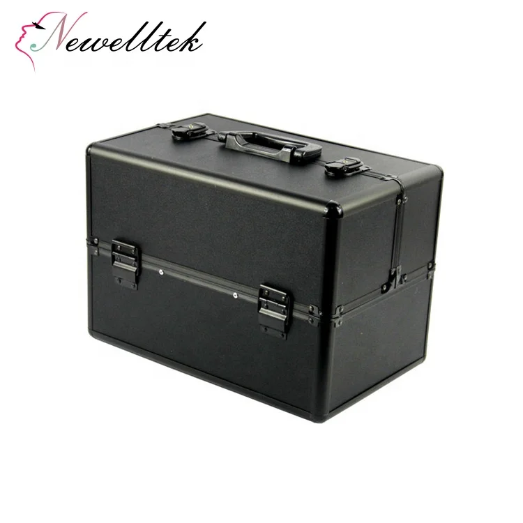 

Fashion Aluminum Makeup Case Hard Lockable Cosmetic Bag Portable Carry Storage Case Organizer Box with Tray
