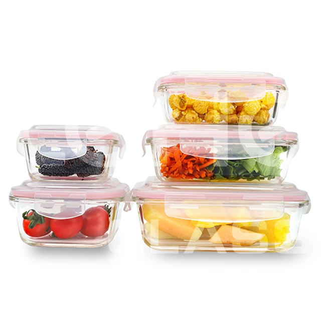 

Hot sell Microwavable Heat resistant Borosilicate glass containers for food prep containers