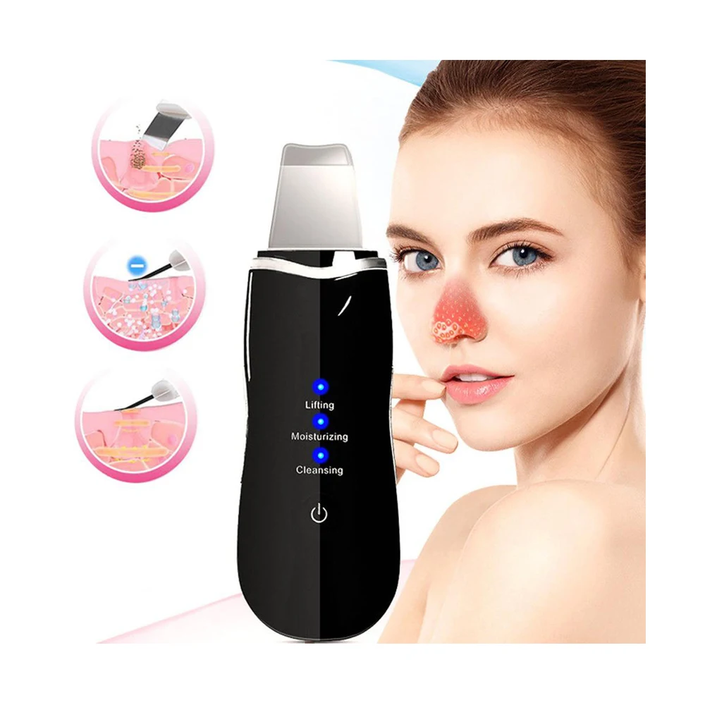 

Best Ultrasonic Skin Scrubber Deep Face Cleaning Machine Peeling Shovel Facial Pore Cleaner Face Skin Scrubber Lift Machine, White/black