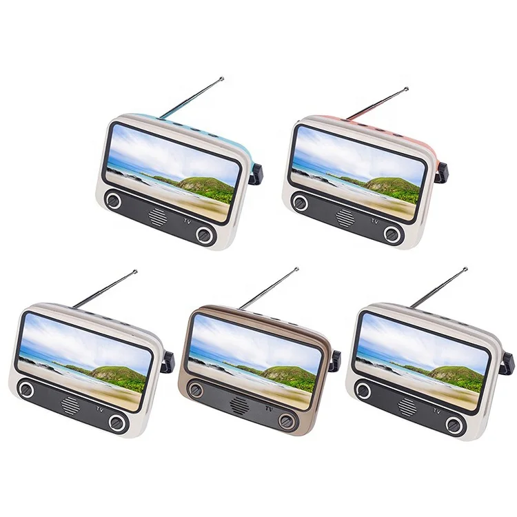 

Portable Bracket Wireless BT Speaker Desktop Stand Mini Retro TV Cell Mobile Phone Holder, Multiple colour