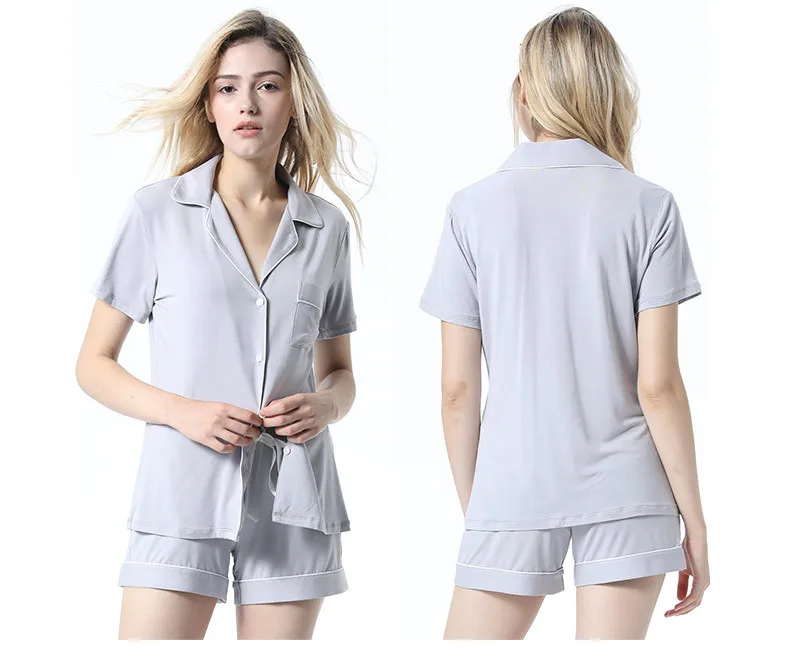 

Custom Bamboo / 100% import modal cotton Pajamas Women Super Cozy Solid 2 Piece Pajamas Set, 21 colors available