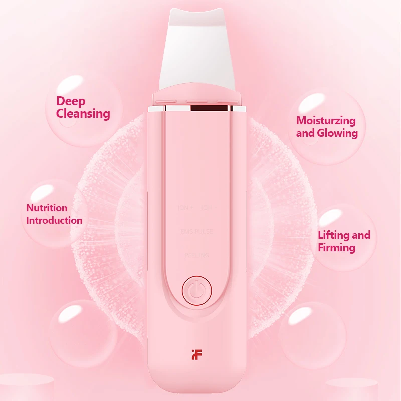 
Original InFace Ultrasonic Facial Skin Scrubber Ion Acne Blackhead Remover Peeling Shovel Electric Deep Cleansing Skin Scrubber 