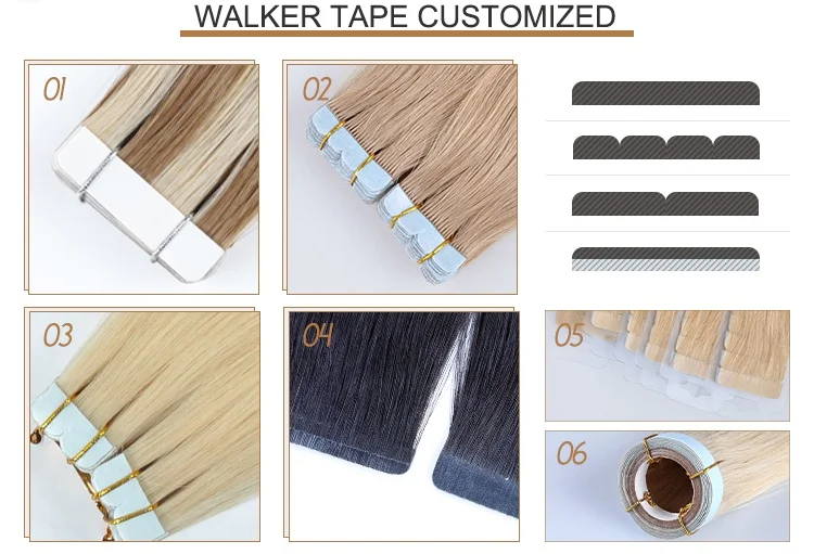 Full Cuticle Tape In Hair Extension Remy Skin Weft Tape Human Hair Extensions 100% Tape In Hair Extensions details