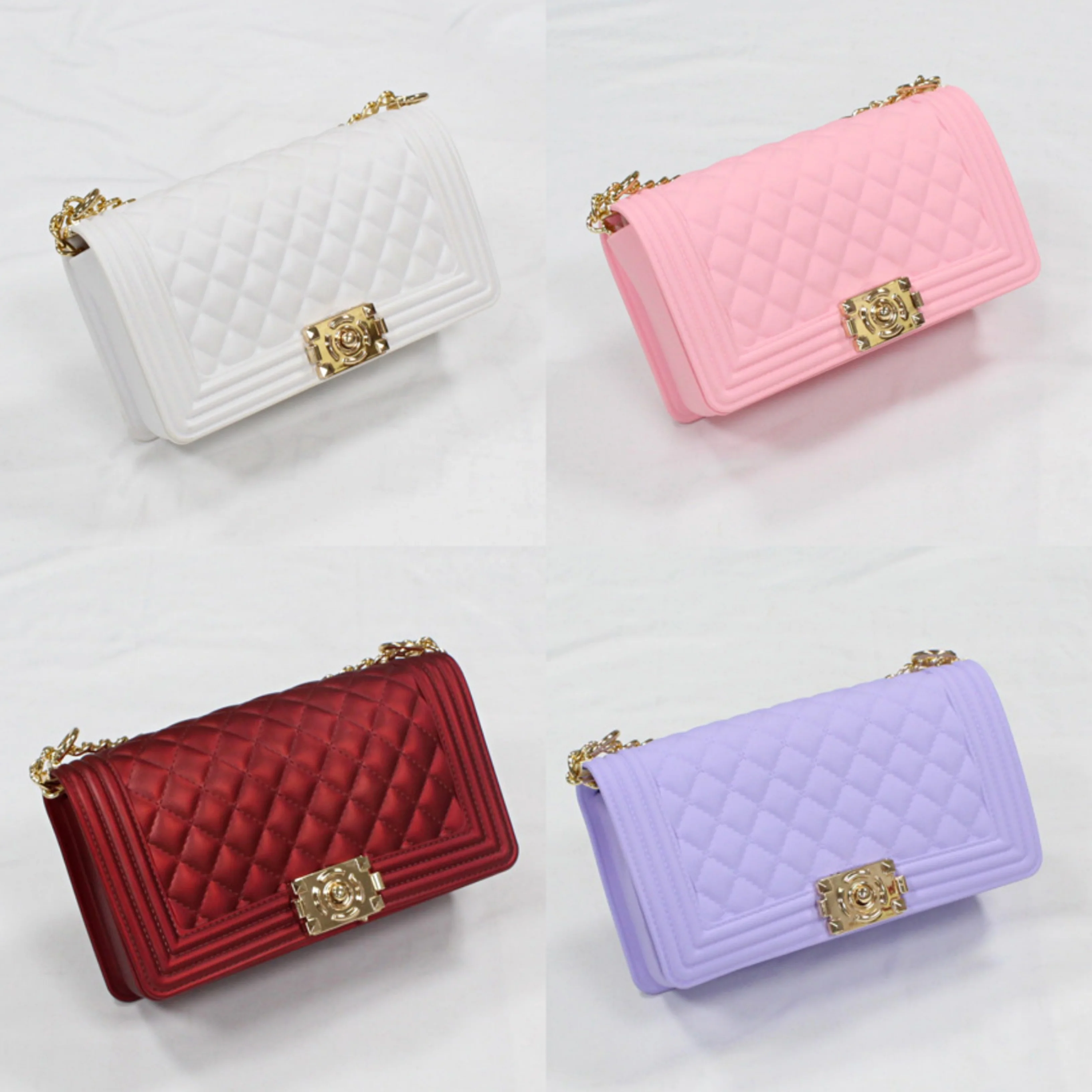

Luxury matte PVC white jelly women designer handbags fashion pink purse female pillow bag crossbody hand bags ladies