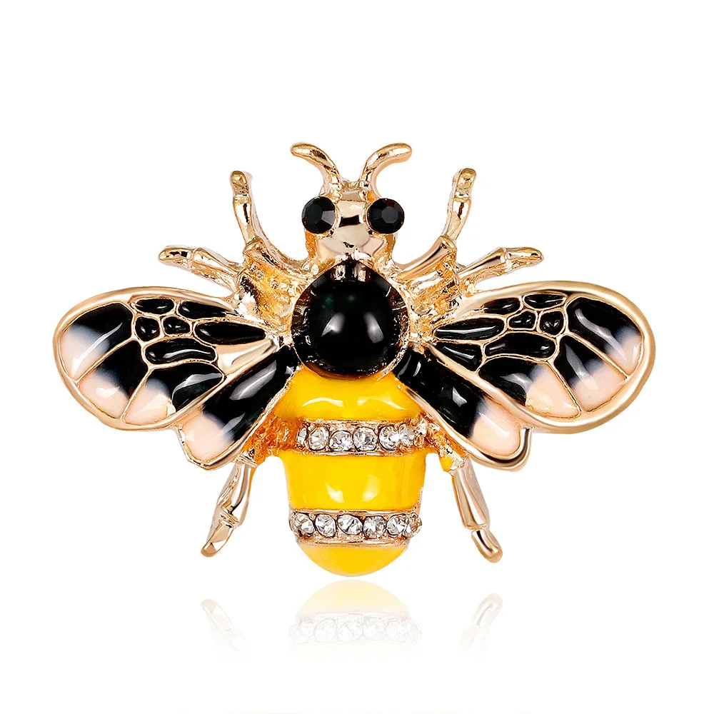 

Retro versatile insect brooch High-end fashion personality inlaid with diamond drip oil bee brooch rhinestone bro flower brooch, See pictures