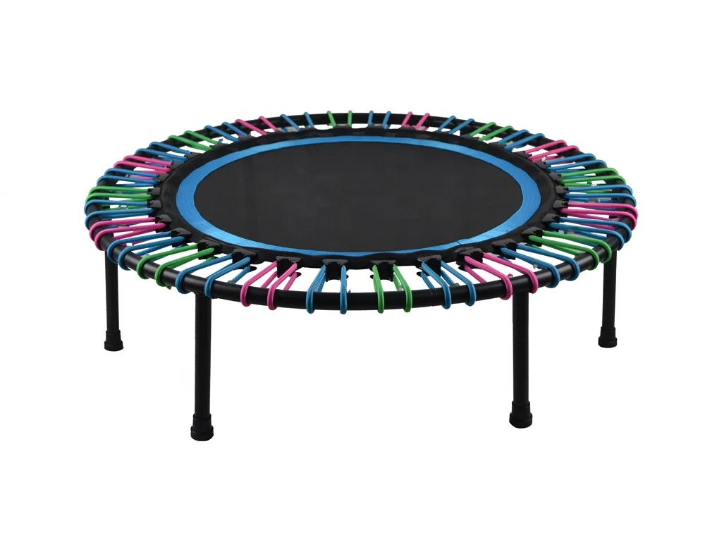 

Mini Trampoline 40inch Fitness Rebounder for Adults Indoor Workout bungee rope suspension quiet soft jumping, Customized color