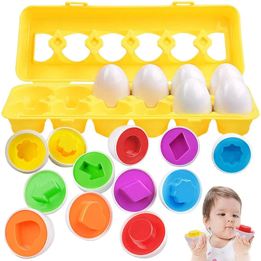 

Easter Eggs Gifts Fine Motor Skills Toys for 1-4 Year Old Boys Montessori Educational Color Shape Recognition Skills Toddler Toy
