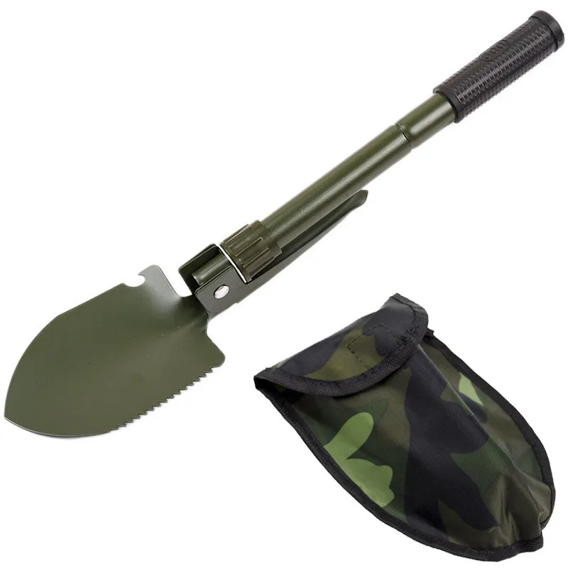 

Portable Folding Tactical Shovel Outdoor Camping Survival Chinese Military Shovel Spade With Compass