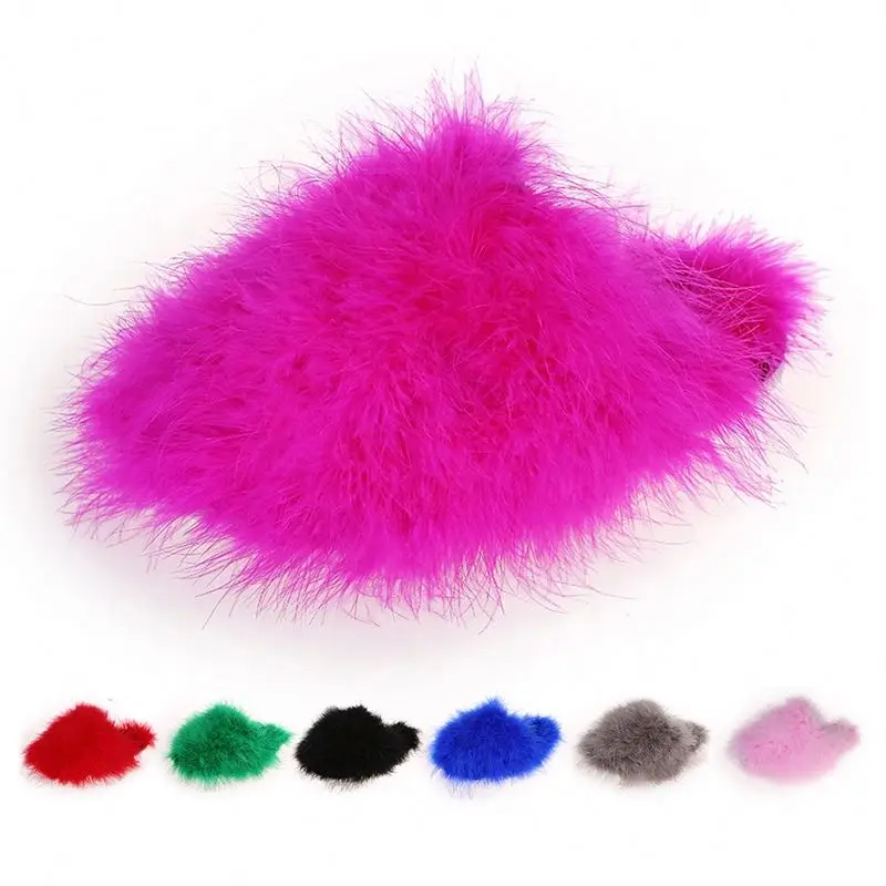 

Oemslide Furry Sandal Slides Real Fur Sandals Slides Fluffy Slippers Home Fur Fox Slides For Woman Pom Pom