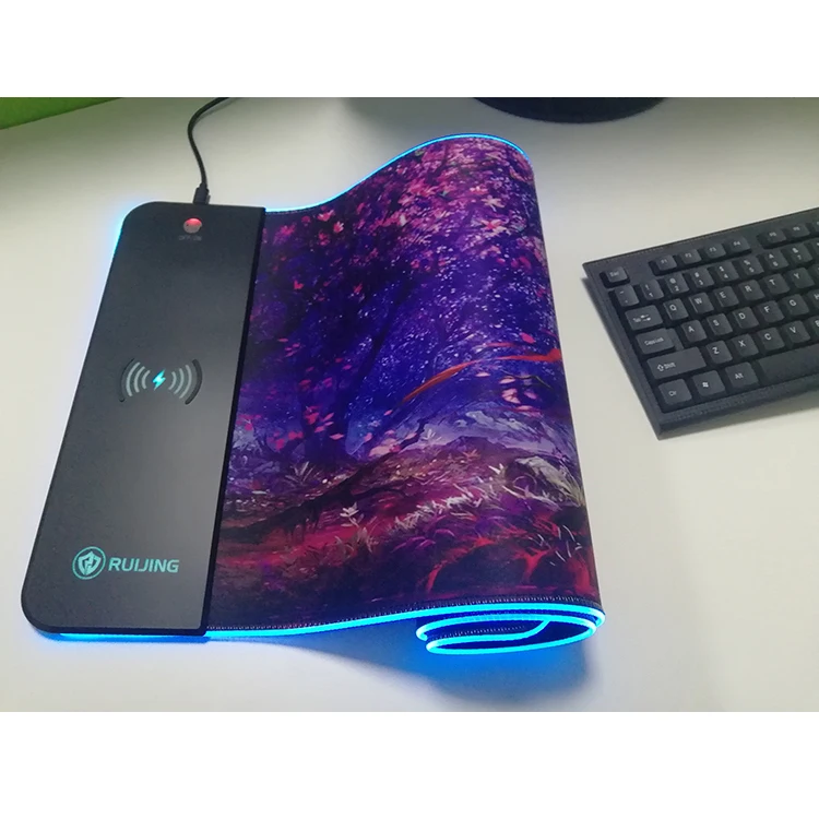 

customize LOGO Larger 15W qi wireless charger mouse pad, Customized color