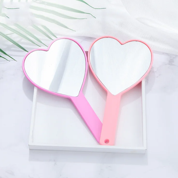 

LMX OEM/ODM Heart Cosmetic Single Side Hand Mirror Makeup Vanity Mirror