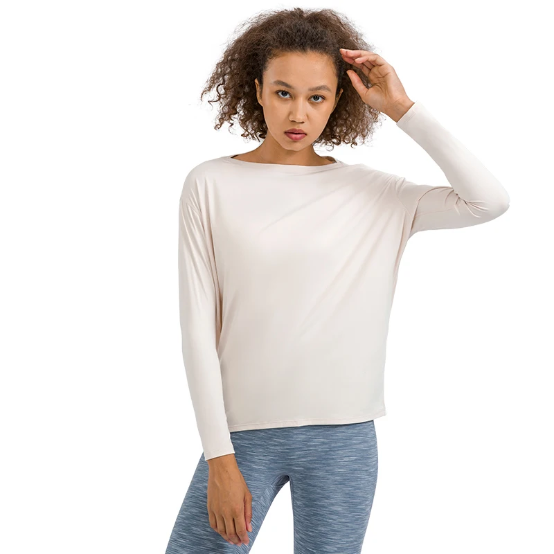 

QUICK DRY 2021 Winter Women Sports Gym Wear Casual Loose Long Sleeve Blouse Tops Shirts