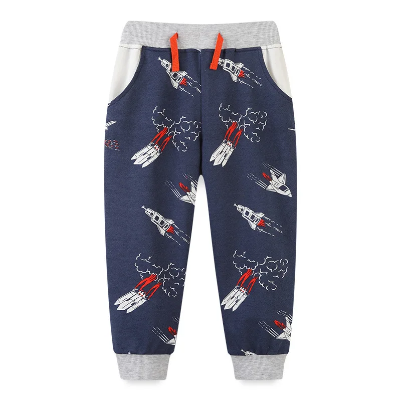 

2021 Autumn New Design Cartoon Pattern Print Kids Boys Clothing Children Pants Long Trousers