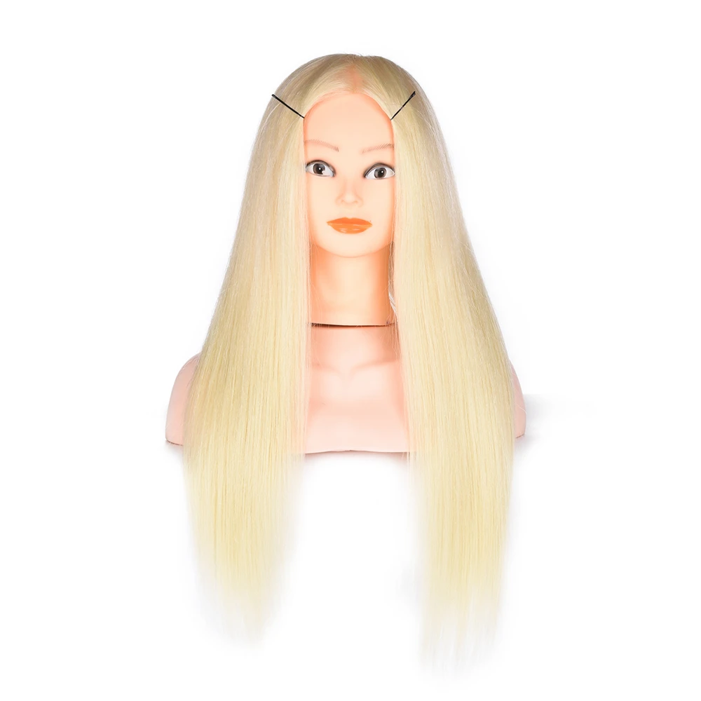 
Long 60cm Training Head 80% Real Human Hair Manikin Head Dummy Mannequin Head Salon for Hair Practice 