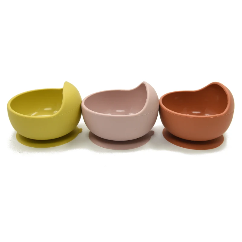 
Portable Kids Toddler Baby Silicone Feeding Suction Bowl with Wood Spoon 