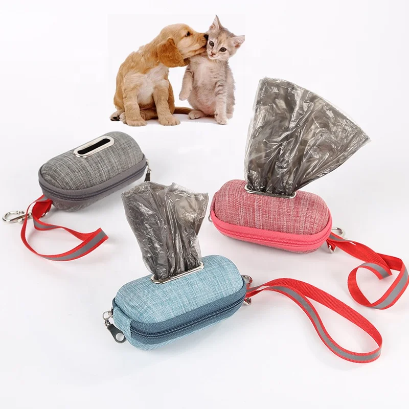 

2021 New Portable Pet Dog Poop Bag Dispenser Pick-Up Bags Holder With Rope Cleaning Waste Garbage Box