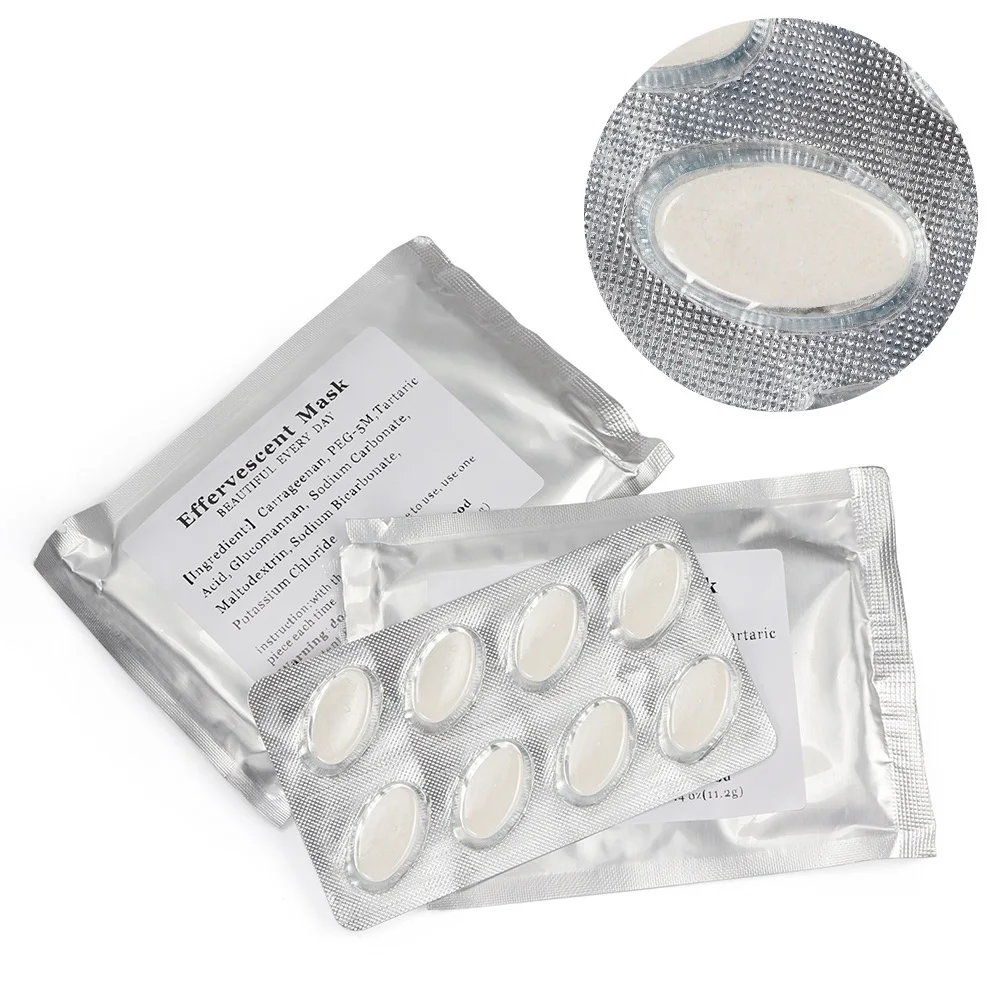 

Factory Price Hot Seller 8pcs Collagen Pills with Certificate for Facial Mask Machine Use Effervescent Tablets, White color