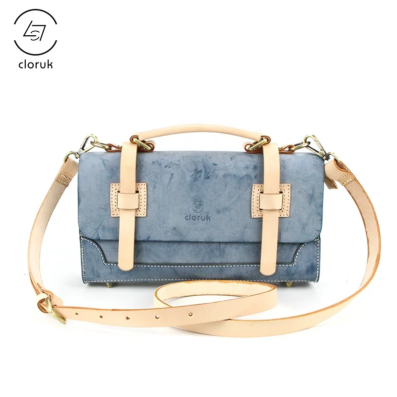 

2021 Fashion 100% Cowhide Top Level Genuine Leather Cross body Bags Sling Genuine Leather Bags, Blue pink can be customized