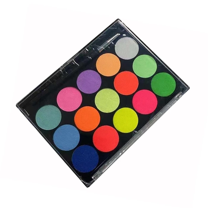 

2020 hot selling 15 colors UV neon party face body paint set Water based face painting palette, 15colors