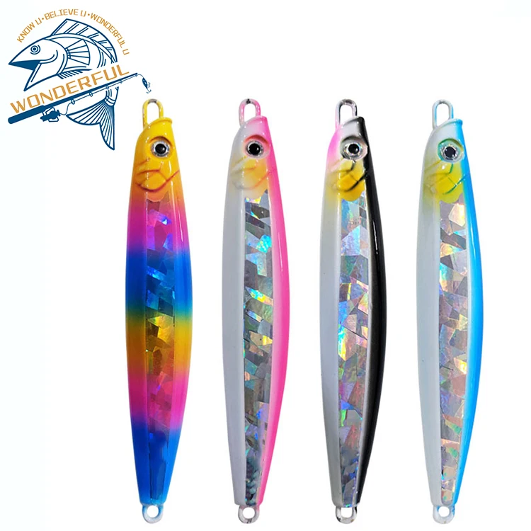 

Factory High Quality 180g 220g 130mm140mm Metal Hard Lead Glow Fishing Tackle Big Game Luminous Slow Pitch Jigging Lure