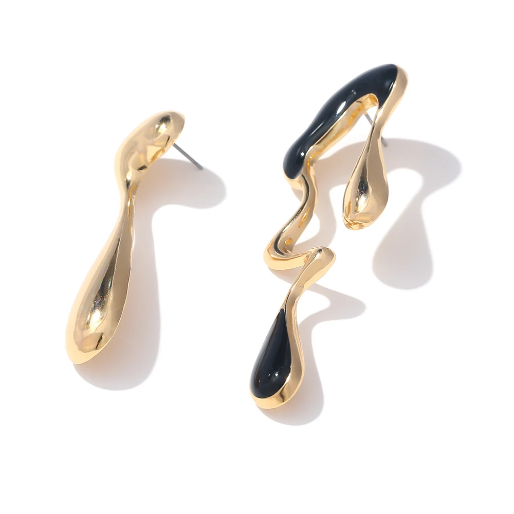 

Yhpup Personalised Statement Gold Stud Earrings Jewelry Enamel Earrings for Women