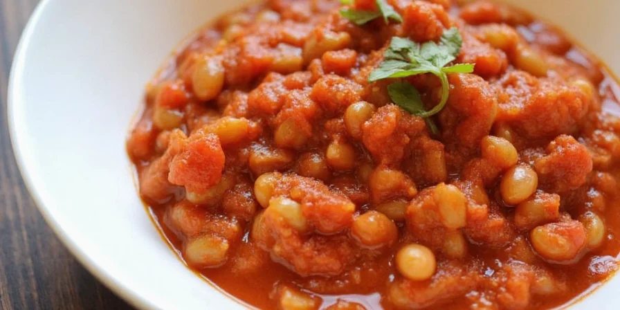 Close-up of ingredients laid out for Italian chili