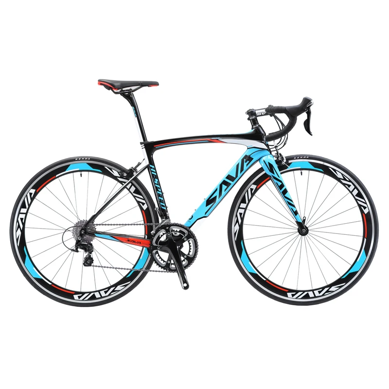

SAVA T700 Carbon Road Bike 700C*540MM Carbon Fiber Racing Bicycle with 22 Speed Groupset Ultra-Light Bicycle, Red/blue/orange/grey/new black/new red
