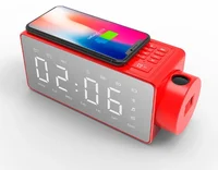 

S91S Projection Alarm Clock Bluetooth Speaker with Wireless Charging FM Radio AUX TF Card Input