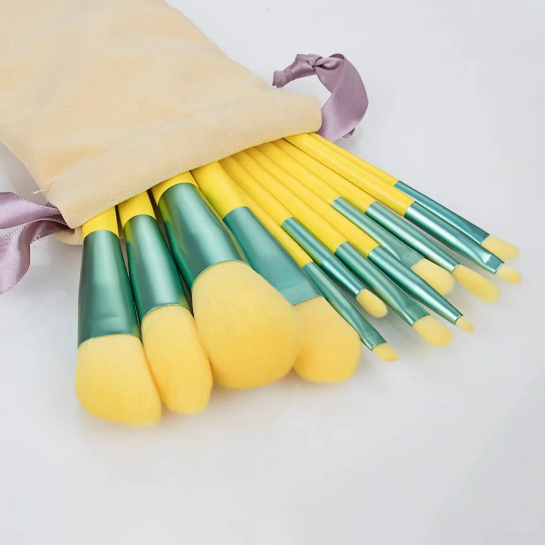 

Makeup Brushes 12pcs Yellow & Green Eyeshadow Makeup Brushes Set, Customized color