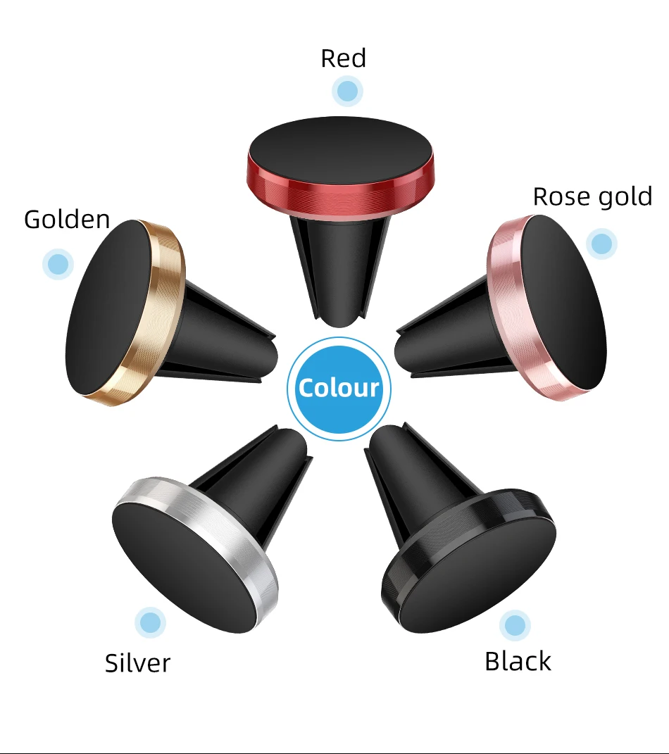 

Factory wholesale Zinc Alloy Strong Magnetic Phone Holder Magnetic Car Air Vent Mount Holder with GPS for Car Phone, Silver